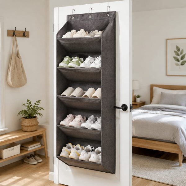 6-tier over-the-door shoe organizer for bedroom