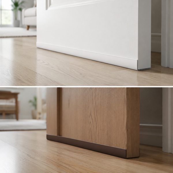 Door draft stopper strip before and after