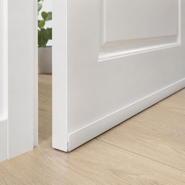 Door draft stopper strip for white door