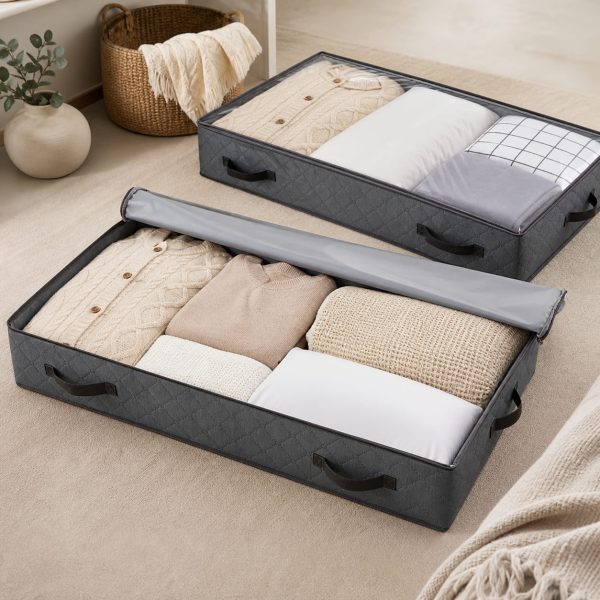 Under bed storage bags for clothes and bedding
