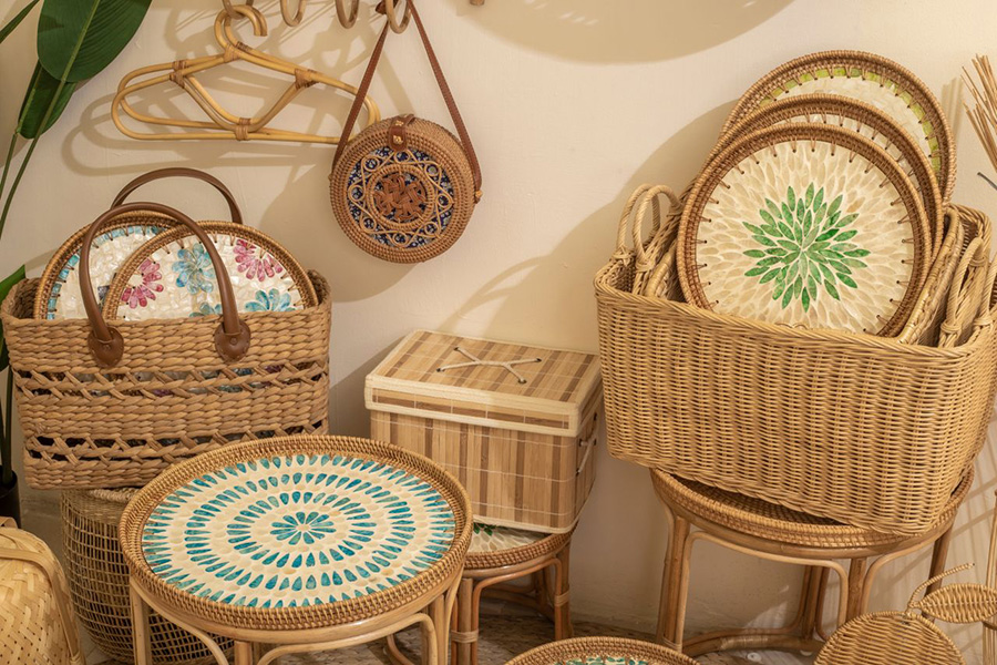 Home living product samples and product display
